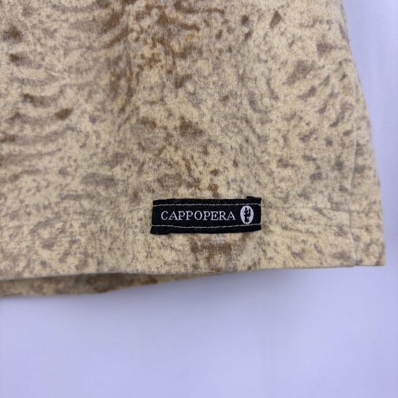 Large Cappopera Vintage T Shirt Scoop Neck Short Sleeve Cotton Soft Patterned - Picture 2 of 11